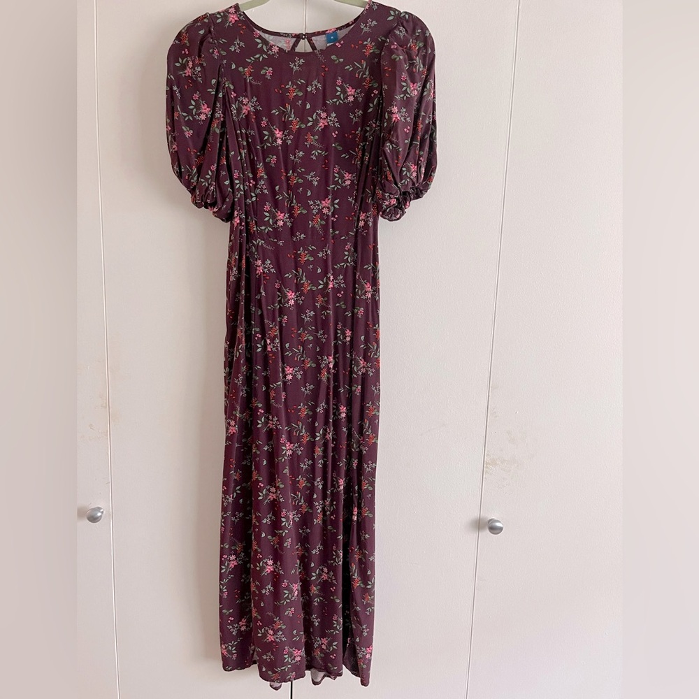 Old Navy Dark Purple Floral Maxi Dress - Size M